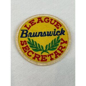 Vintage Brunswick League Secretary Embroidered Patch Bowling